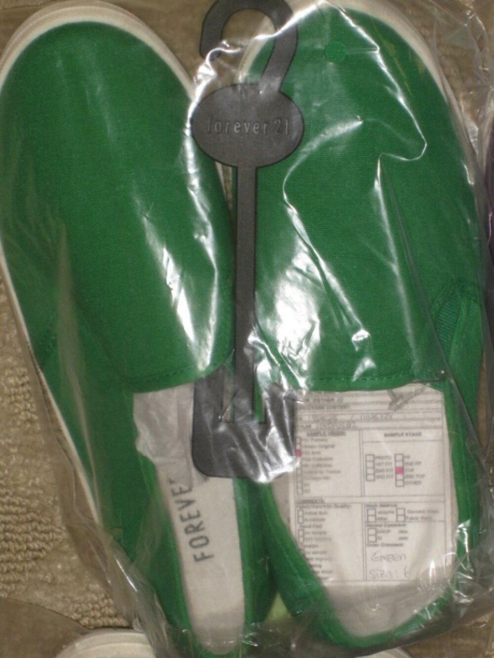Forever 21 Green Slip On Canvas Sneakers